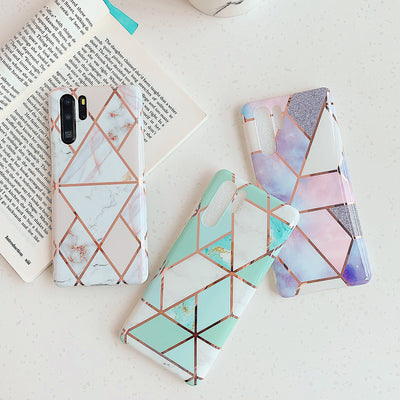 Electroplated marble mobile phone case For Huawei P30 pro