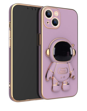 3D Astronaut Phone Case Anti-Drop Electroplating Bracket For iPhone 14