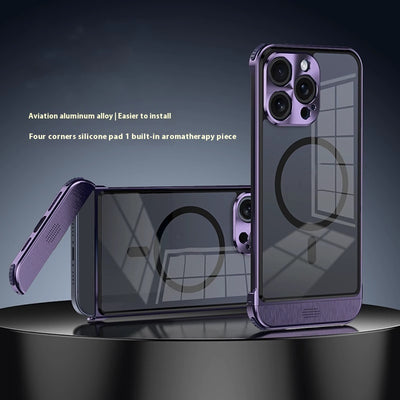 Simple And Breathable Metal Frame Phone Case For iPhone 15