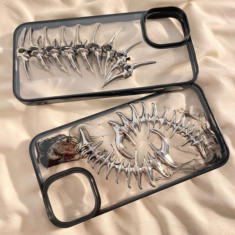 Blooming Three-dimensional Metal Fishbone Phone Case For iPhone 12, 13, 14, 15 - MyMobile