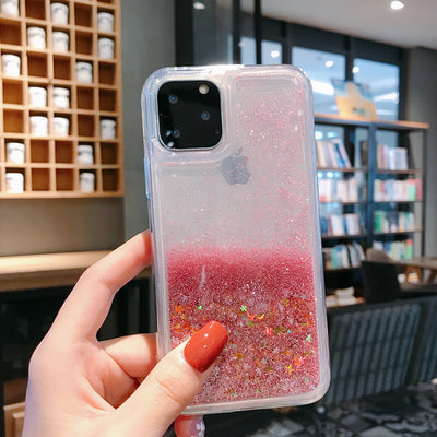 Glitter Material Quicksand Mobile Phone Case Love Liquid Protective Cover - MyMobile