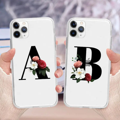 Flower alphabet mobile phone case Online Only