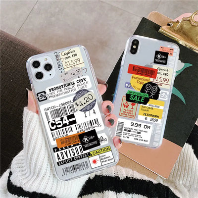 Transparent barcode mobile phone case Online Only