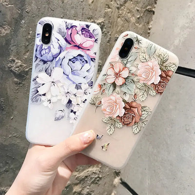 Simple embossed flower phone case Online Only