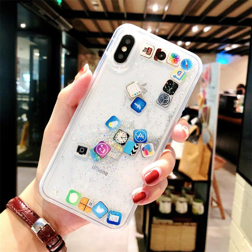 Glittering mobile phone case For iPhone 15