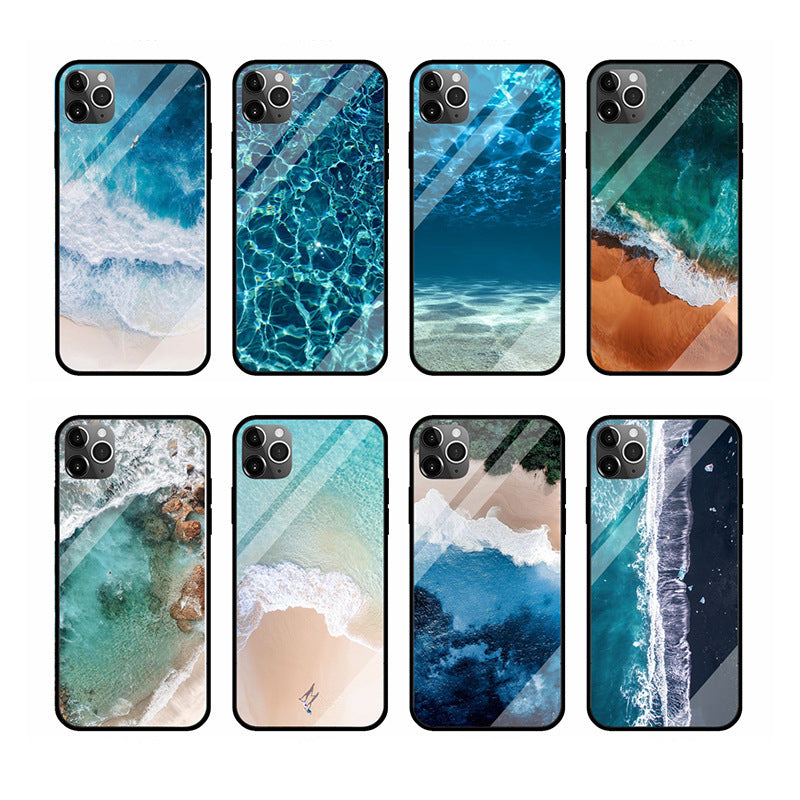 Coastline glass shell sea glass shell mobile phone case For iPhone 14