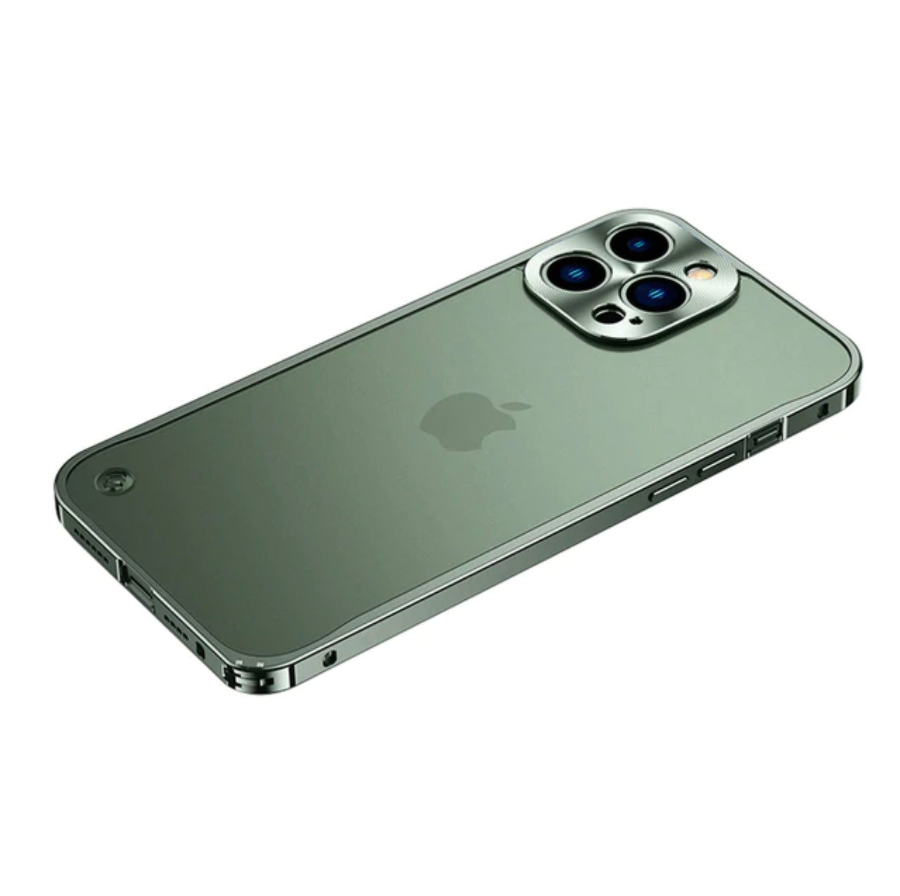 Frosted Translucent Phone Case With Aluminum Metal Frame For iPhone 14