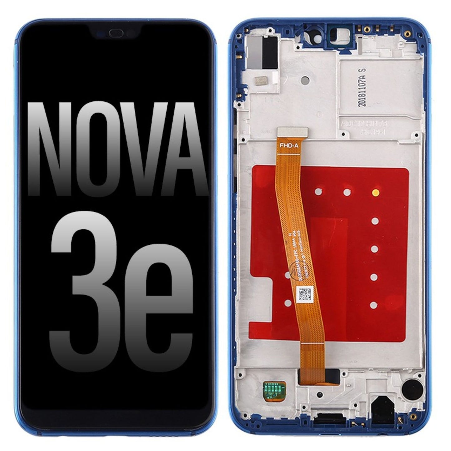 REFURB LCD Screen Repair for Huawei P20 Lite (Nova 3e) with Frame -Blue MyMobile