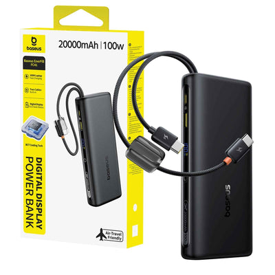Baseus EnerFill FC41 Digital Display Power Bank with Dual Built-in USB-C Cables 20,000mAh 100W