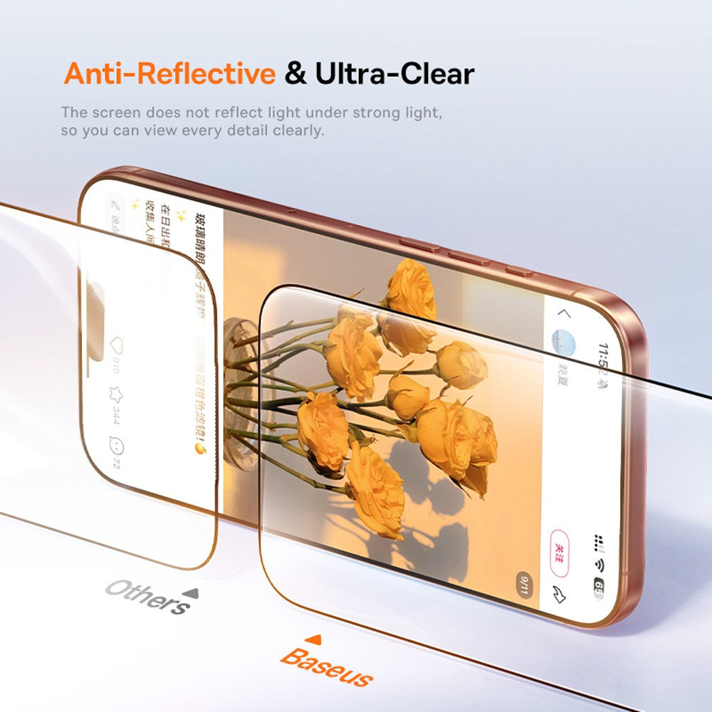 Baseus Crystal Diamond Series HD Tempered Glass Dust-free Chamber II For iPhone 17