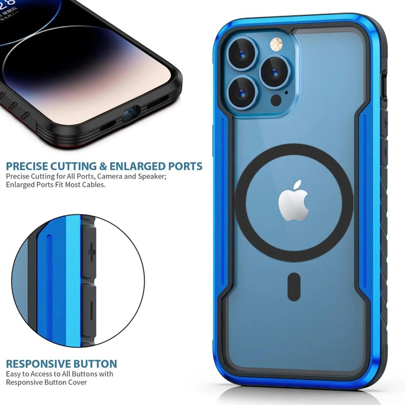 Re-Define Shield Shockproof Heavy Duty Armor Magesafe Cover Case for iPhone 15 Blue