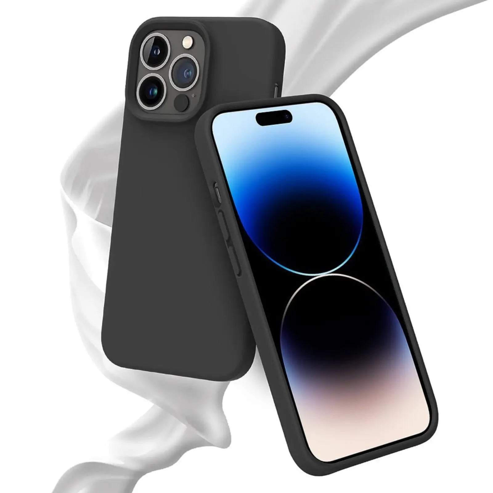 Liquid Silicone Case Cover for iPhone 15 Plus Black