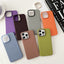 Solid Color Large Hole Sand Crystal Phone Case For iPhone 15