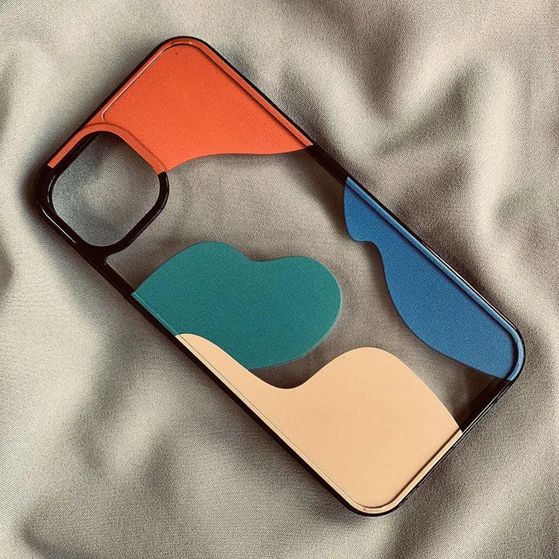 Color Block Contrast Color Geometry Suitable For 13 Mobile Phone Cases - MyMobile