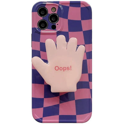 Purple Checkerboard Pattern Mobile Phone Case Online Only