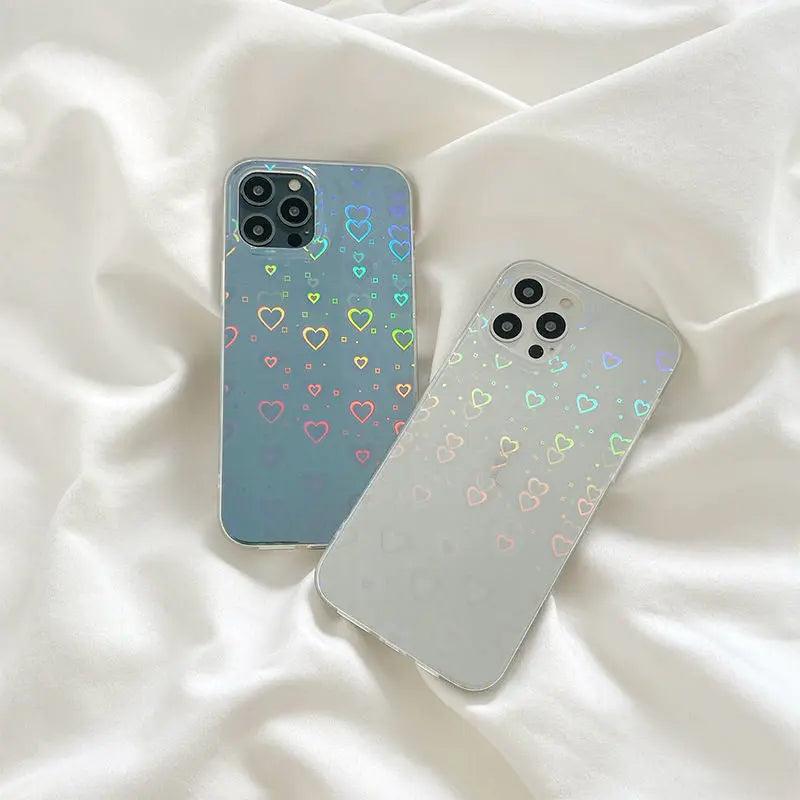 Laser Colorful Love For Double-sided Coated Silicone Phone Case Online Only