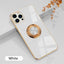 Compatible With  , 6D Plating Solid Color Ring Phone Case For iPhone 15