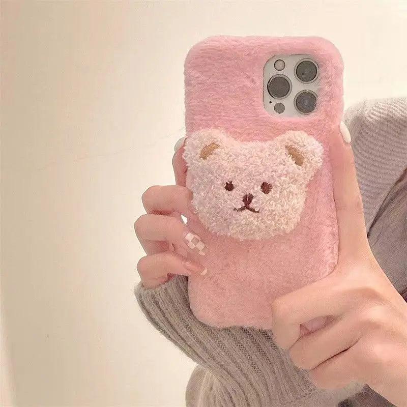 New Cartoon Plush Bear Mobile Phone Case - MyMobile