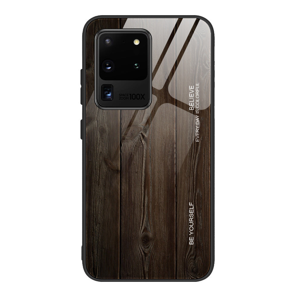 Wood grain tempered glass phone case For Samsung Galaxy Note 10