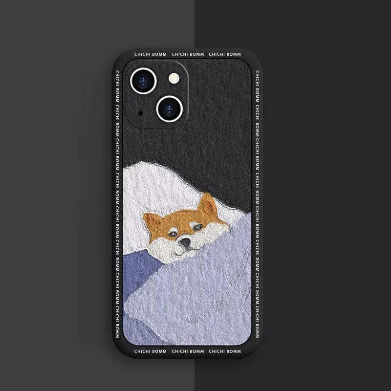 Oil Painting Shiba Inu Couple's Mobile Phone Case - MyMobile