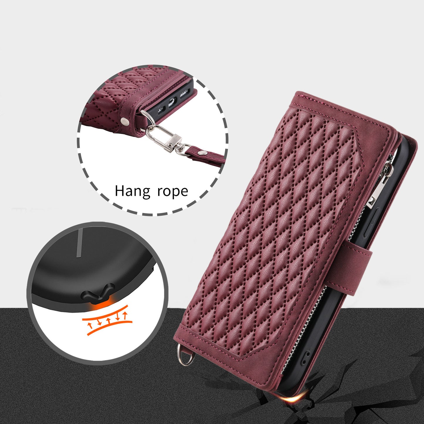 Mobile Phone Leather Case Multifunctional For iPhone 15