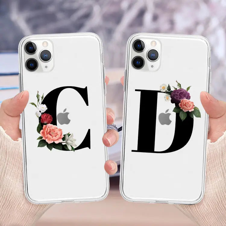 Flower alphabet mobile phone case Online Only