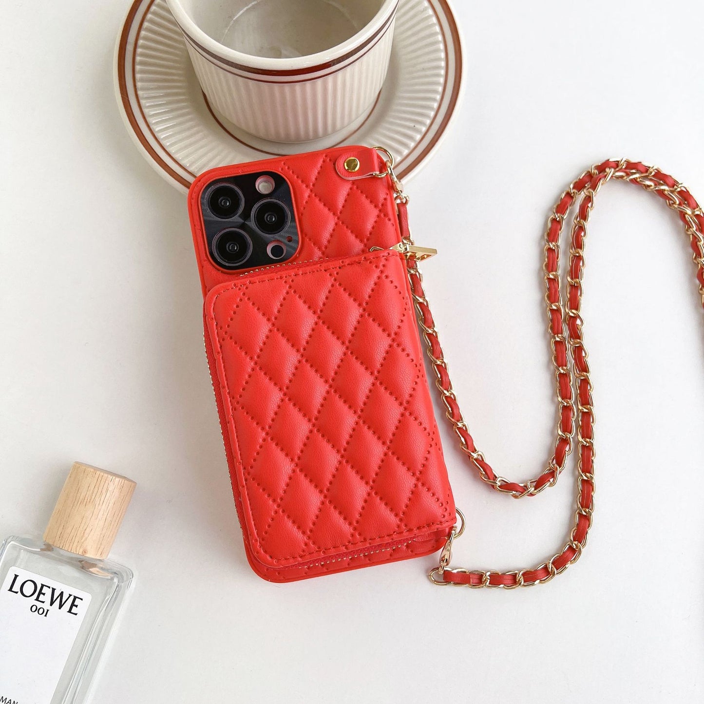 Phone Case Classic Style Luxury Rhombic Lambskin For iPhone 15