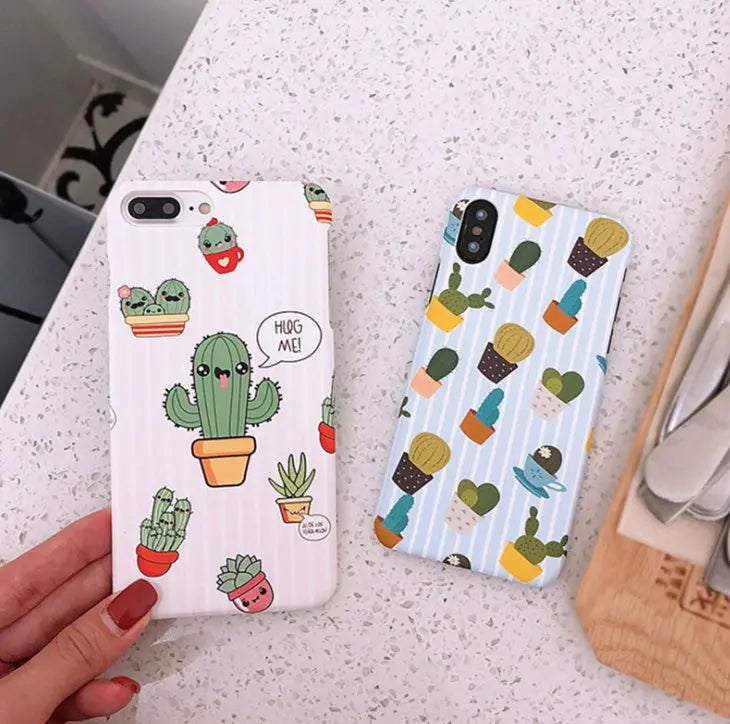 Compatible With Apple, USLION Green Cactus Case For I  Plus Flower Cartoon Animal Phone Cases For  Matte Hard PC Back Cover Online Only