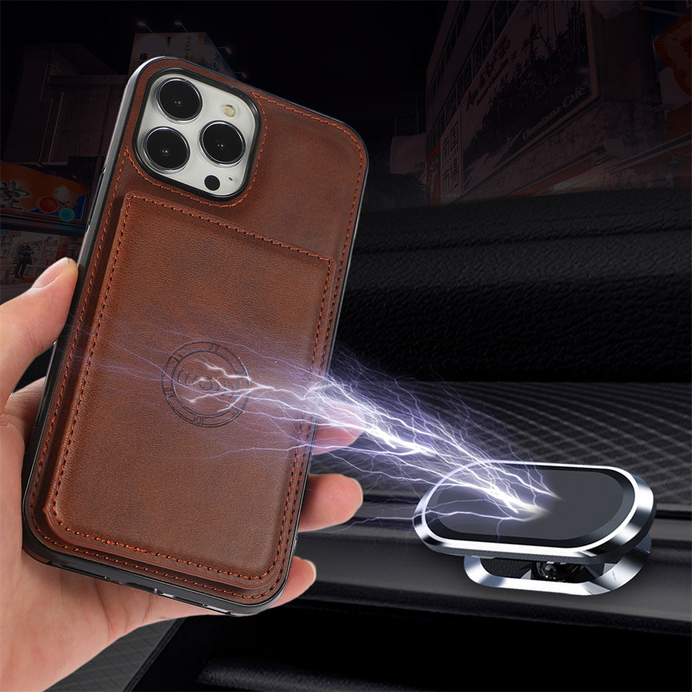 Leather Case Card Insertion Magnetic Wallet Protection Case Phone Case