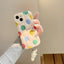 Color Polka Dot Chain Lanyard Phone Case For iPhone 14