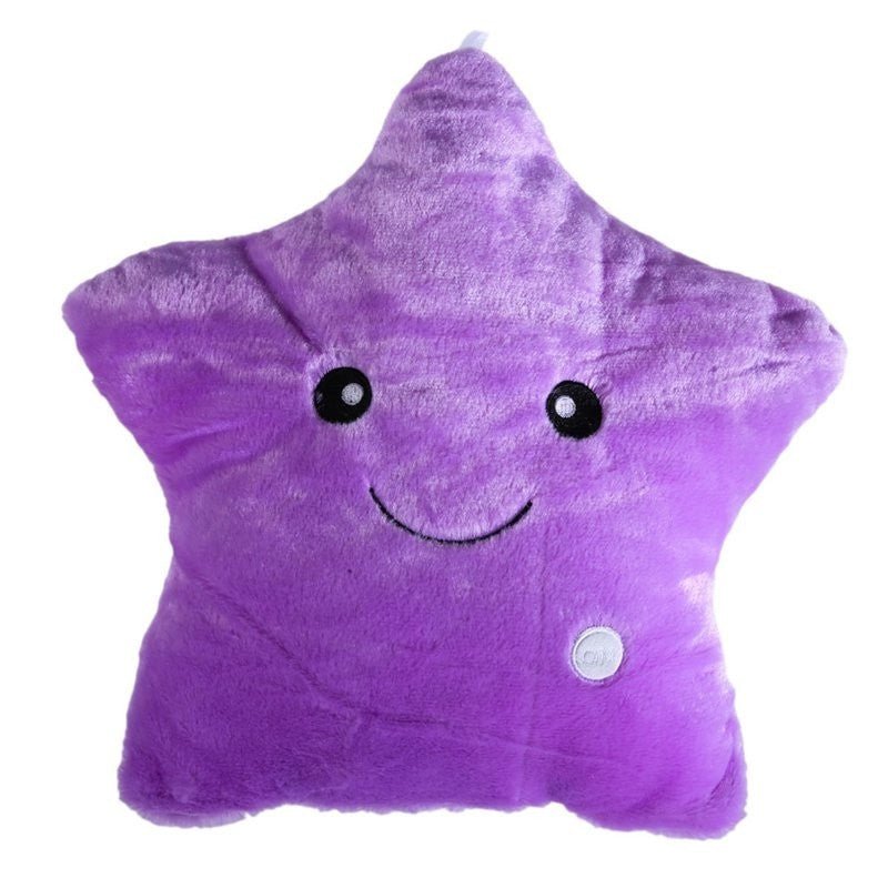 34CM Unique Toy Luminous Pillow Vivid Star Design LED Light Colorful Cushion Stars Plush Pillow Toys For Kids Children Girl - MyMobile