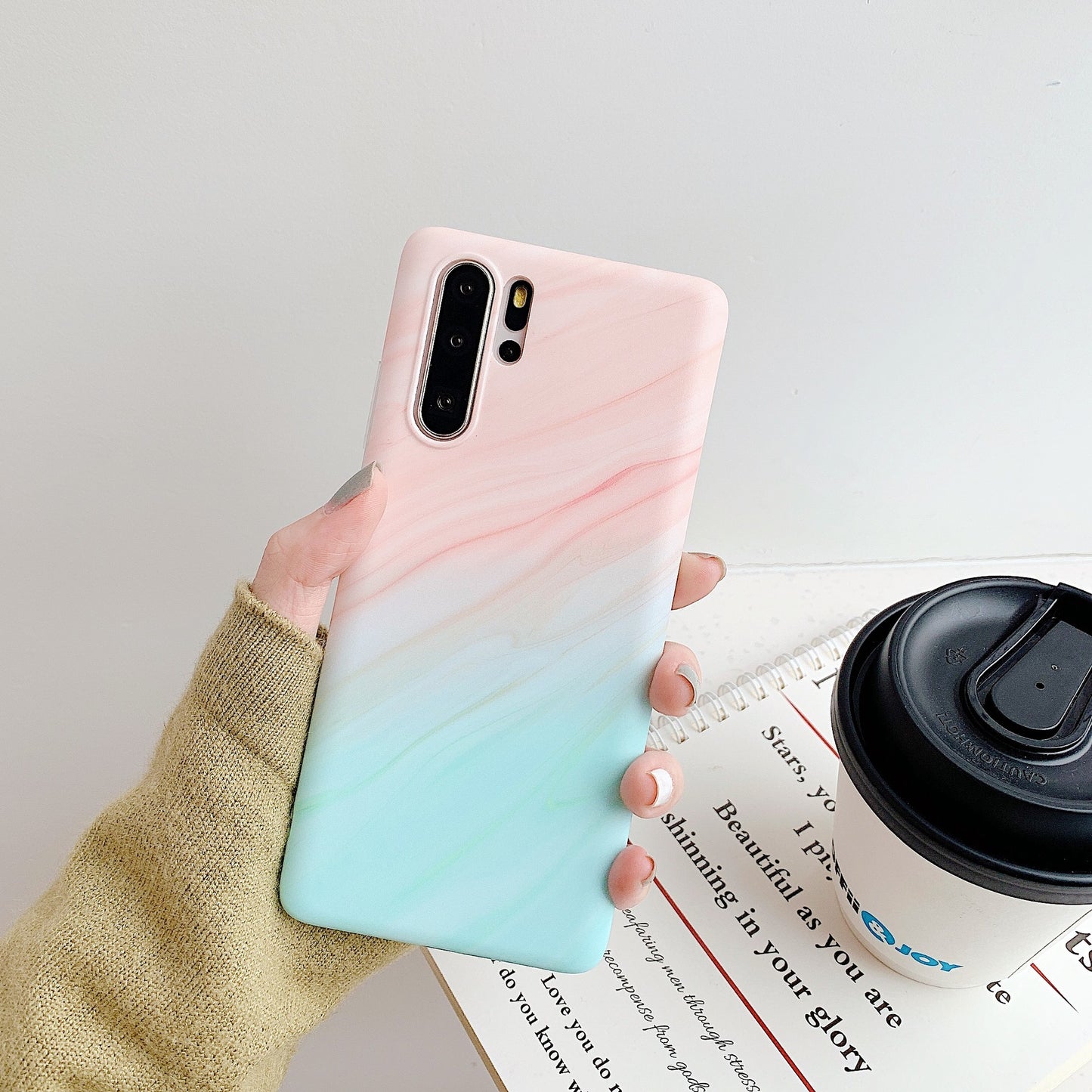 Gradient ring marble mobile phone case For Huawei P40