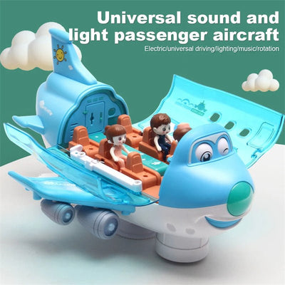 360 Rotating Electric Plane Airplane Toys For Kids Bump And Go Action Toddler Toy Plane With LED Flashing Light Sound For Boys - MyMobile