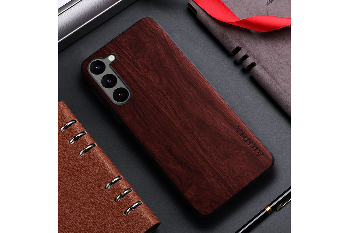 Applicable To Plus Simple Interlaced Wood Grain Phone Case For Samsung Galaxy S24