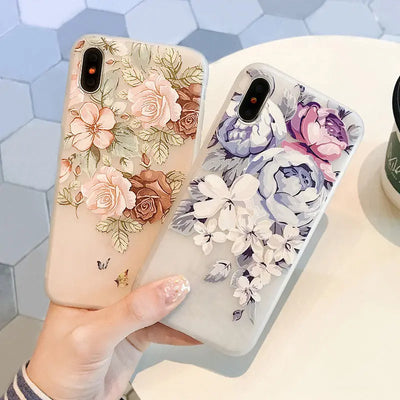 Simple embossed flower phone case Online Only