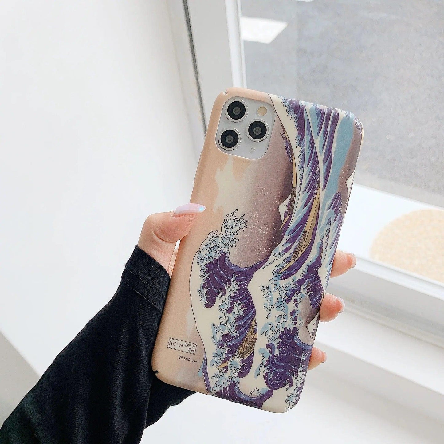 Art oil painting ocean wave mobile phone case Online Only