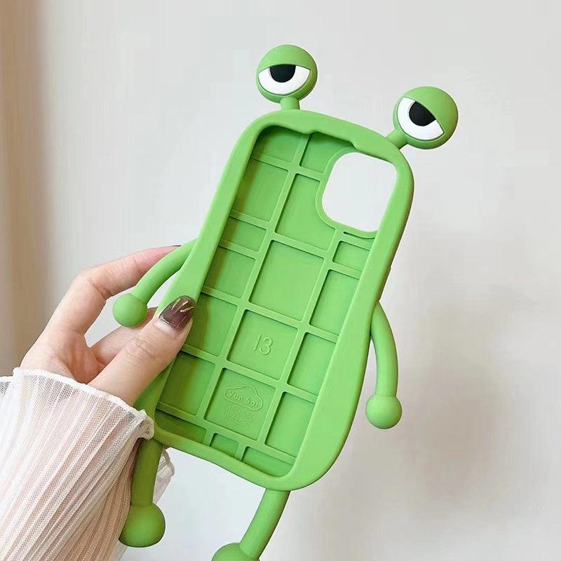 Funny Silicone 3D Frog Phone Case For IPhone 14 13 Cartoon Cute Shockproof Bumper Cover - MyMobile