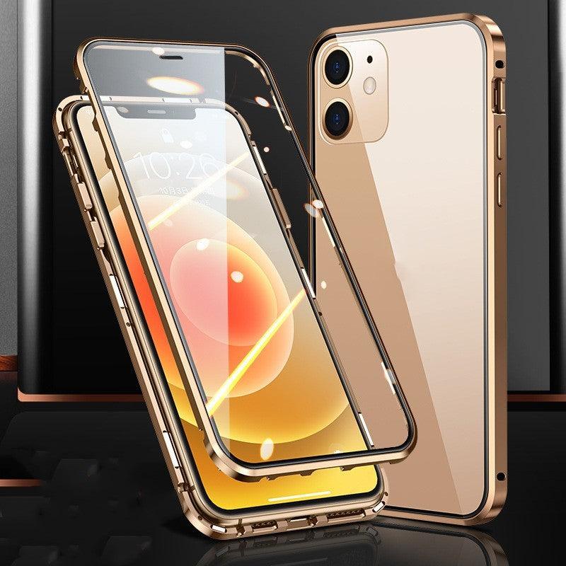 Magnetic Absorbing Glass Phone Case Protective Cover - MyMobile