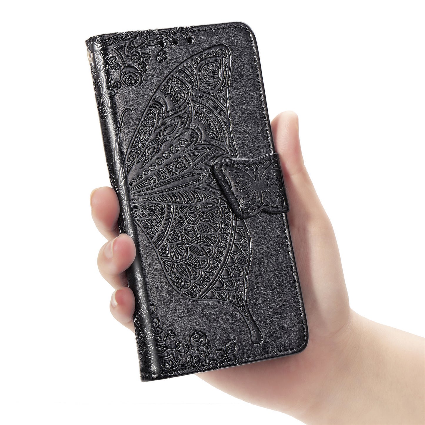 Flower Butterfly Embossed Leather Case For Samsung Galaxy S20