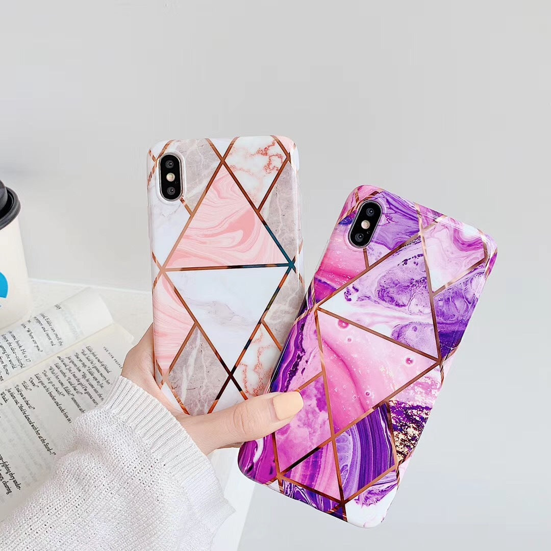 Electroplated mosaic marbled case For Samsung Galaxy S10