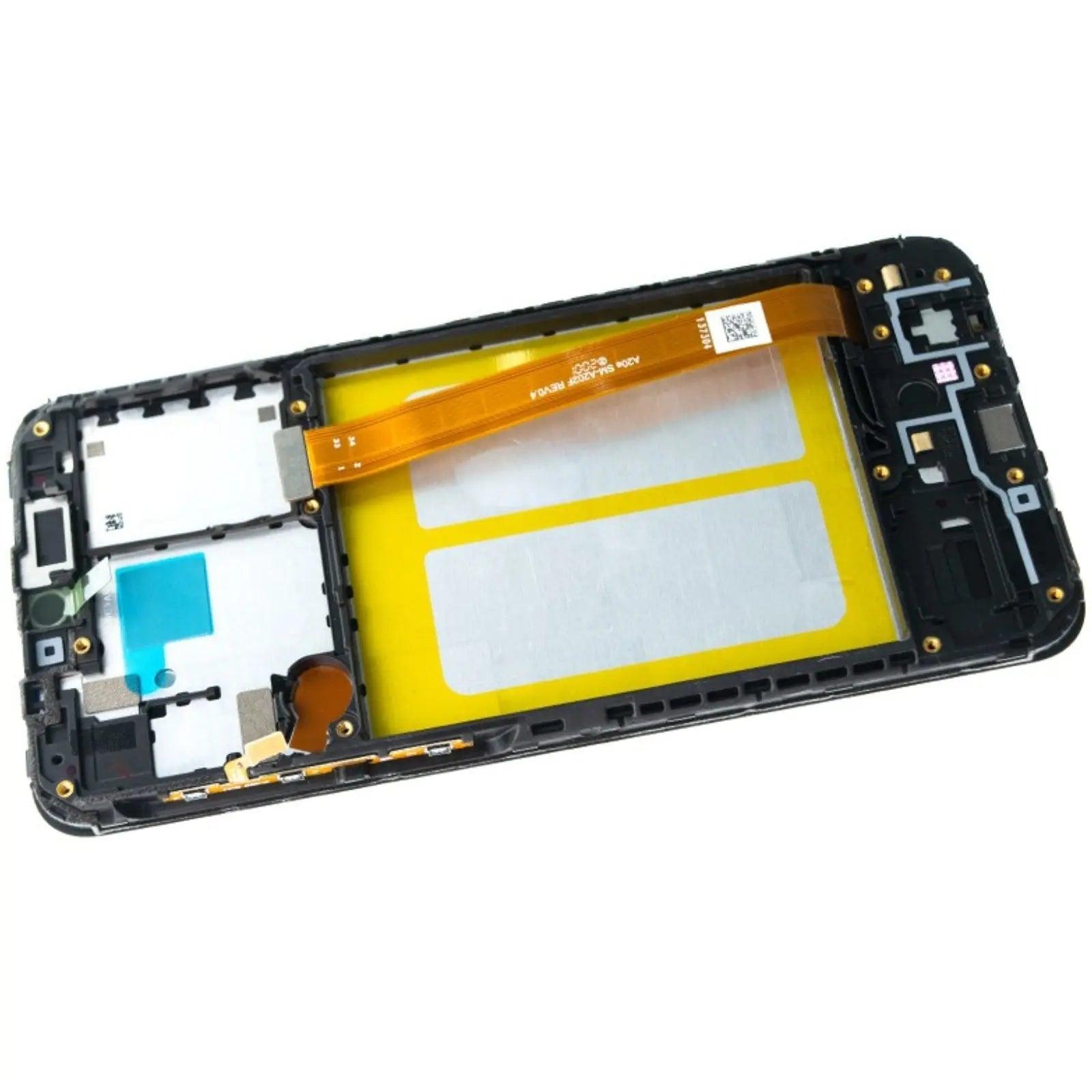 BQ7 Samsung Galaxy A20e A202F OLED Screen Replacement Digitizer with Frame-Black (As the same as service pack, but not from official Samsung) - MyMobile