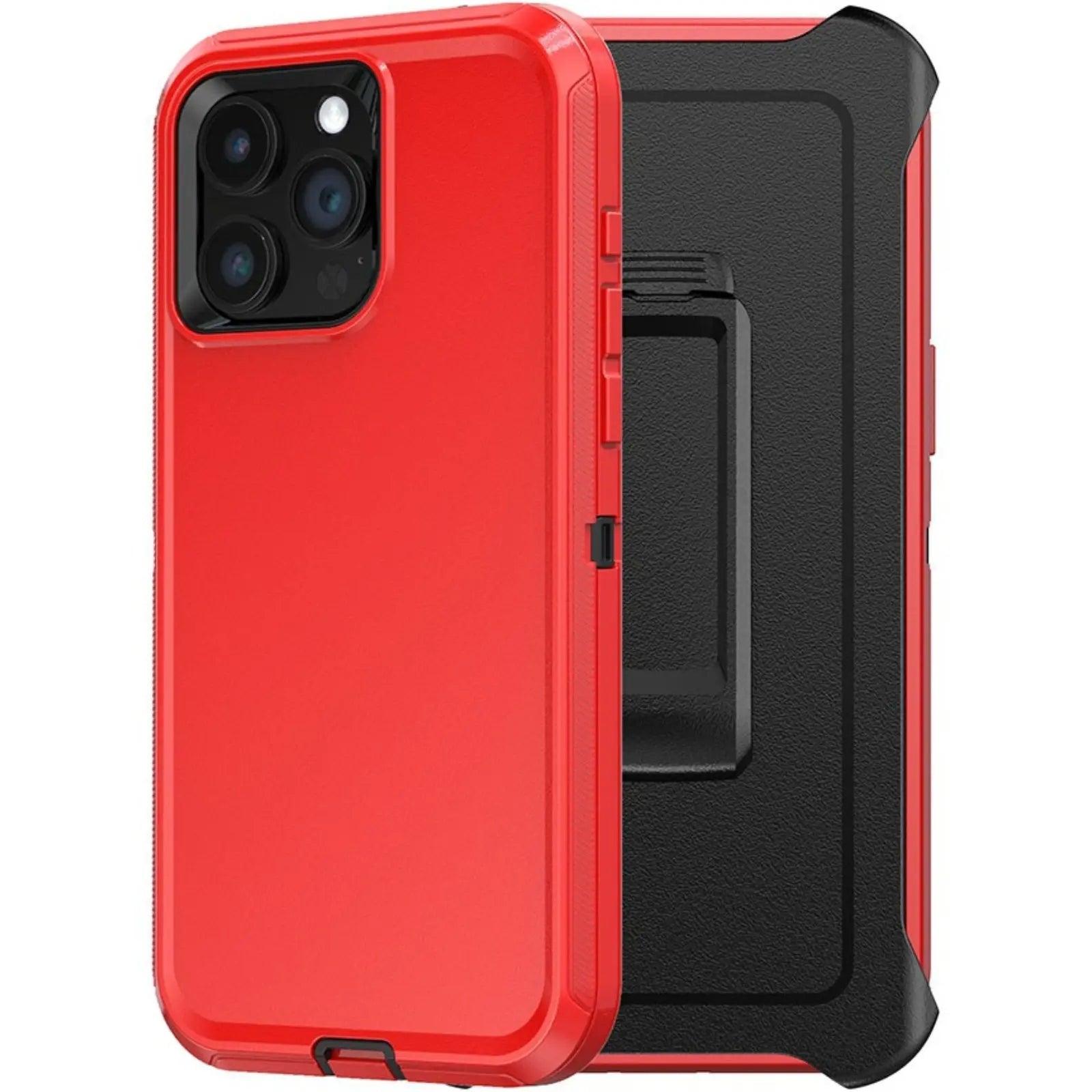 Shockproof Robot Armorr Hard Plastic Case with Belt Clip for iPhone 15 Pro Max