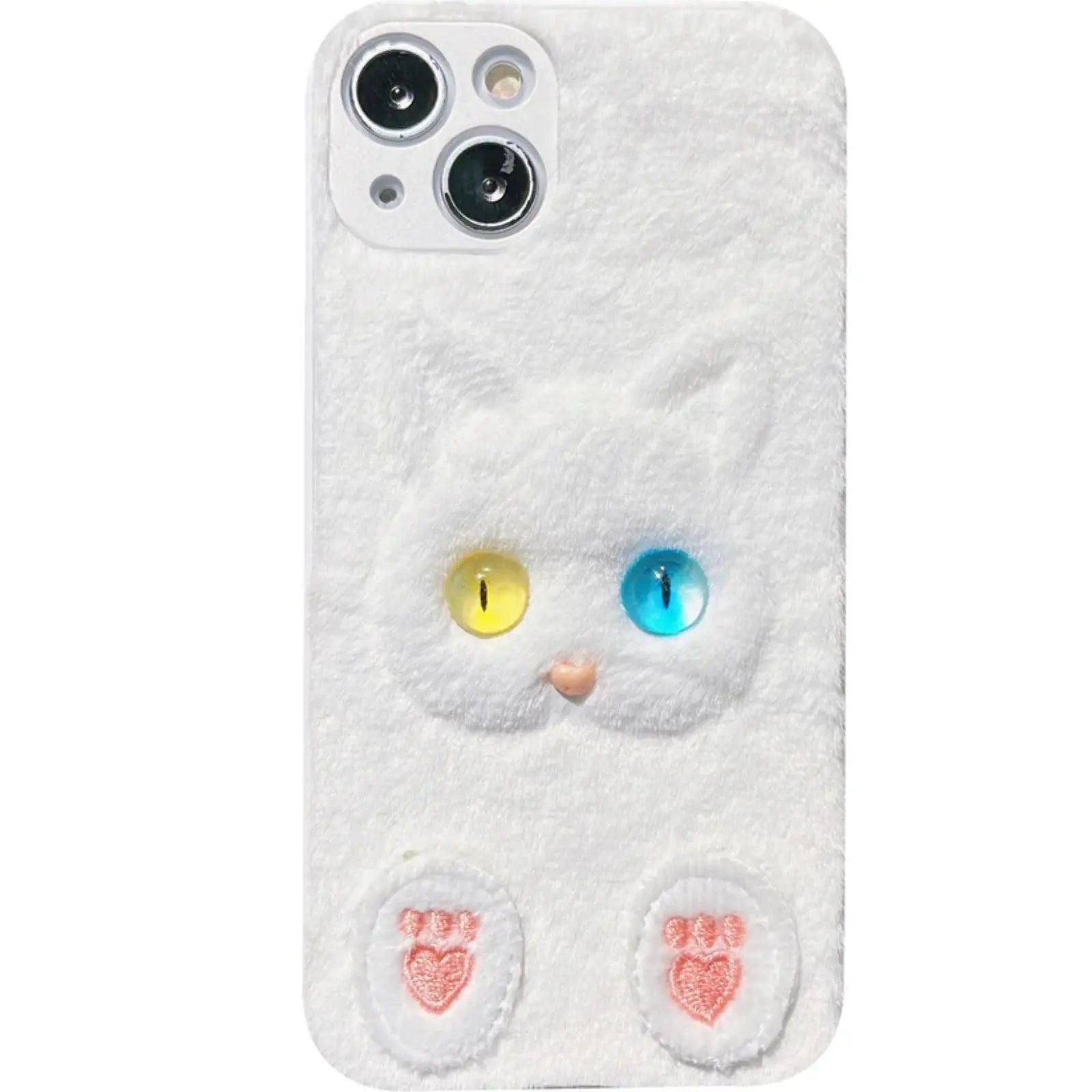 Plush Three-dimensional Cat Eyes Mobile Phone Case Anti-fall - MyMobile