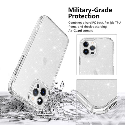 Ultimake Glitter Shockproof Case Cover for iPhone 15 Plus Clear