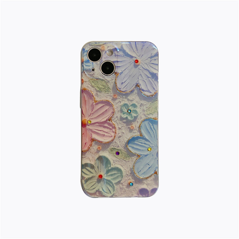 Colourful Oil Painting Floral Vintage Phone Case For iPhone 14