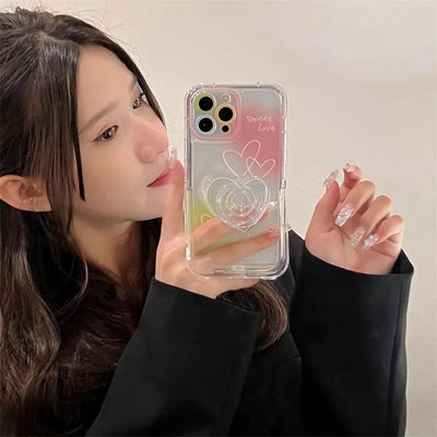 Smudge Line Love English Applicable IP 14 Phone Case Bracket Online Only