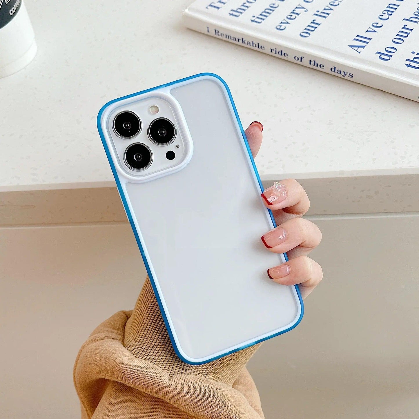 Simple Color Contrast Color Frame Mobile Phone Case Online Only