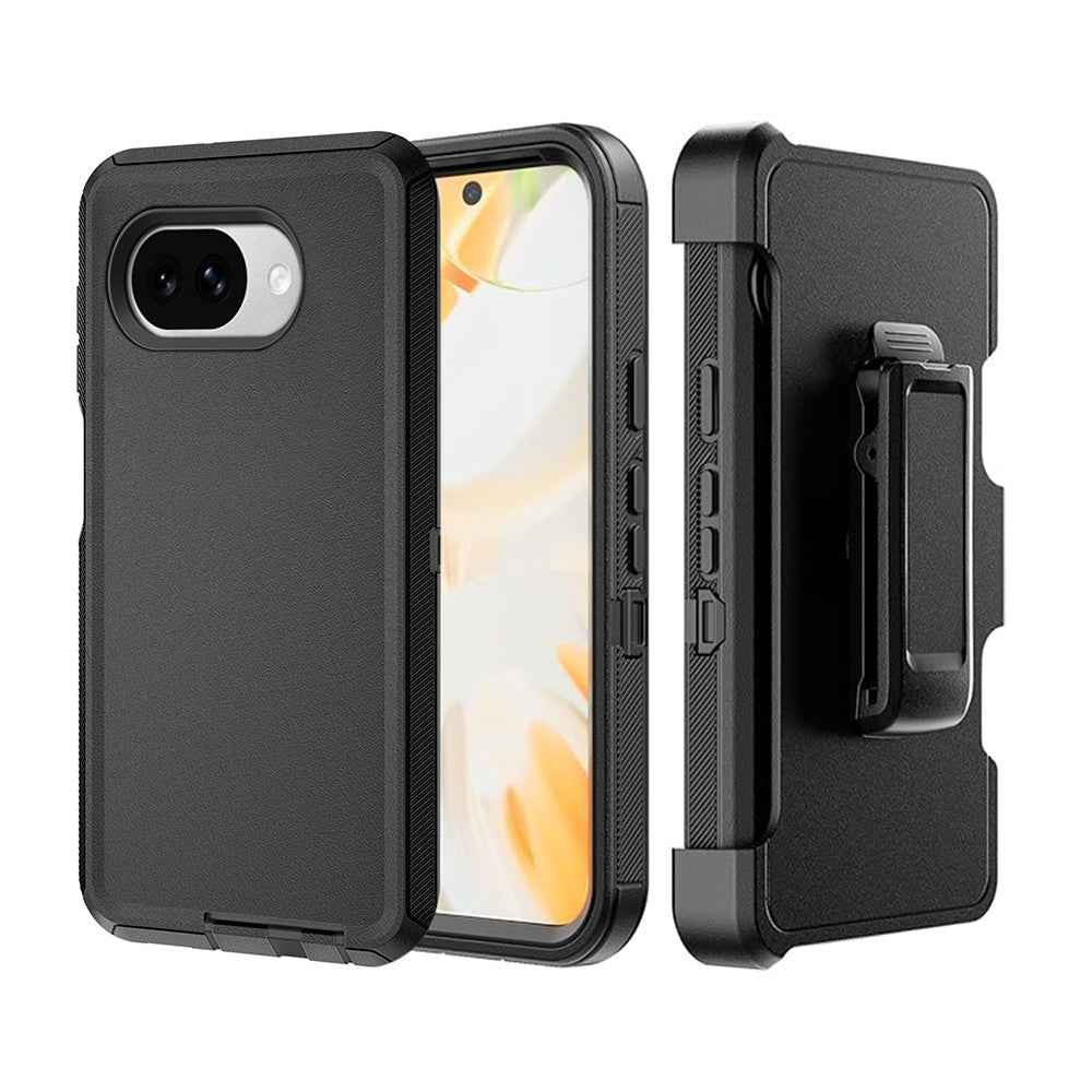 Shockproof Robot Armor Hard Plastic Case Cover with Belt Clip for Google Pixel 10A