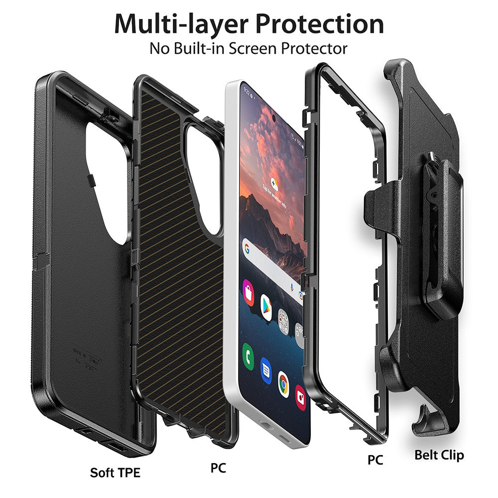 Shockproof Robot Armor Hard Plastic Case Cover with Belt Clip with Magnetic Ring for Samsung Galaxy S26 Plus