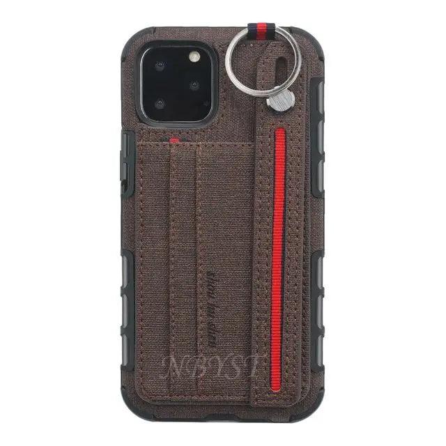 Mobile phone case with leather wrist strap Online Only